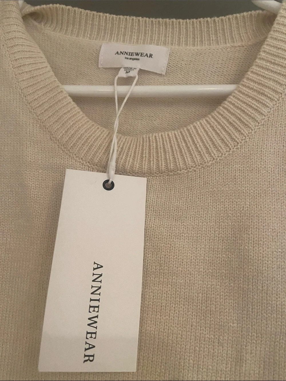 Annie Cream Sweater with Patterned Sheer Patchwork Sleeves